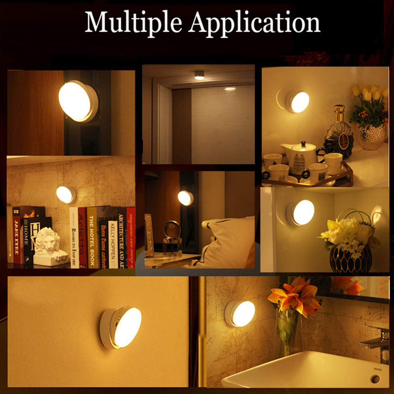 360° Rotating Motion Sensor LED Light, Battery-Powered and Wireless, Ideal for Hallways, Closets, Stairs, Cabinets, and Other Dark Spaces, Automatically Turns On with Motion Detection for Home Safety and Convenience