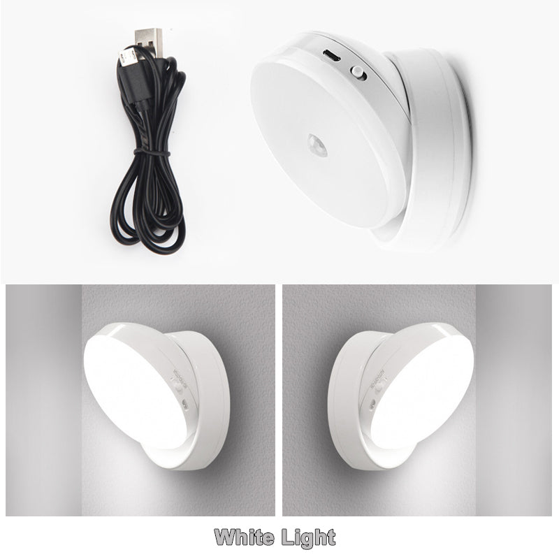 Wireless Battery-Operated 360° Rotating Motion Sensor LED Light, Perfect for Indoor and Outdoor Use, Provides Bright and Even Illumination in Dark Areas, Automatically Activates with Movement, Suitable for Seniors, Children, or Night-Time Home Navigation