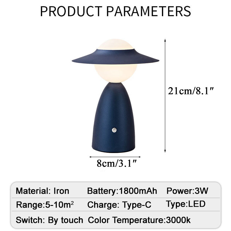 Modern Cordless LED Desk Lamp with Touch-Sensitive Control and Adjustable Color Temperature
