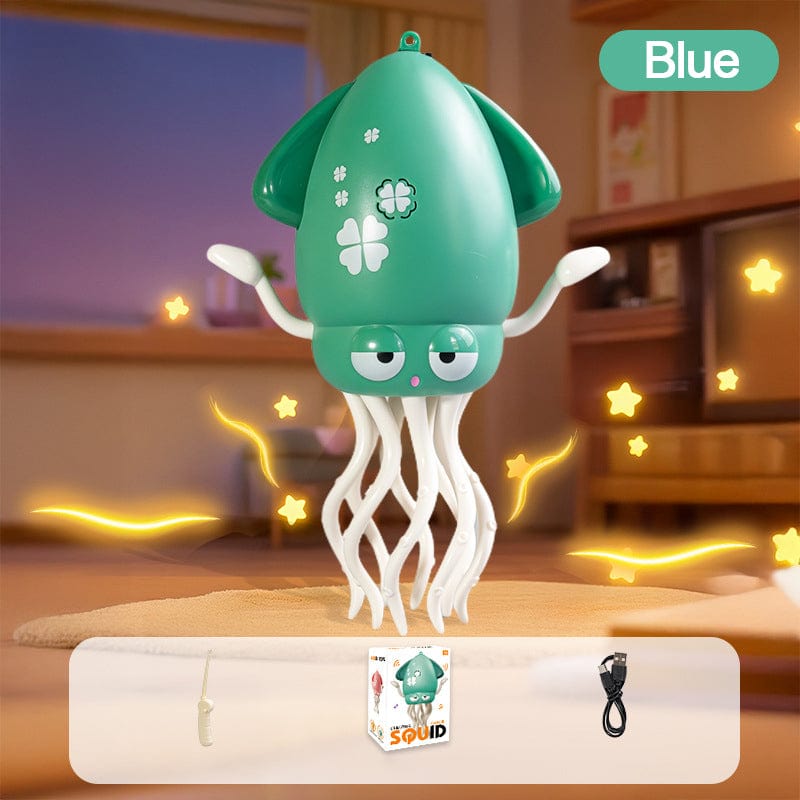 USB-rechargeable dancing octopus toy for kids and pets, LED display and obstacle-avoidance wiggling tentacles