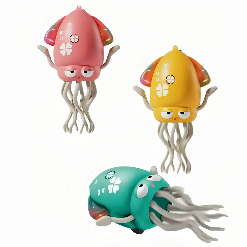 USB-rechargeable dancing octopus toy for kids and pets, LED display and obstacle-avoidance wiggling tentacles