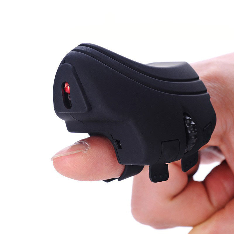 Ergonomic ring-style finger trackball mouse, wireless 2.4 GHz USB, rechargeable with optical precision