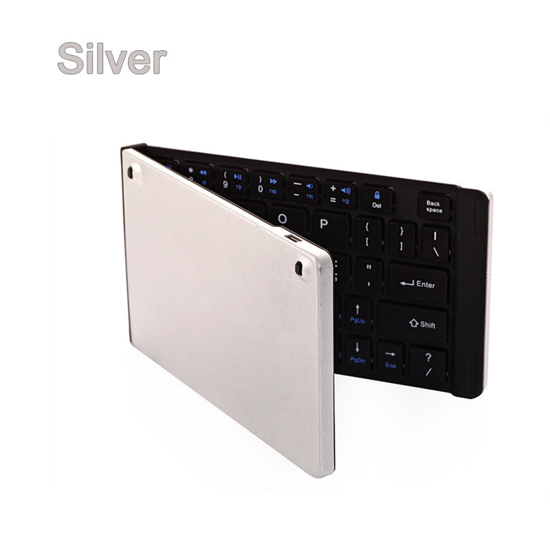 Portable foldable Bluetooth keyboard with rechargeable battery and multi-device compatibility