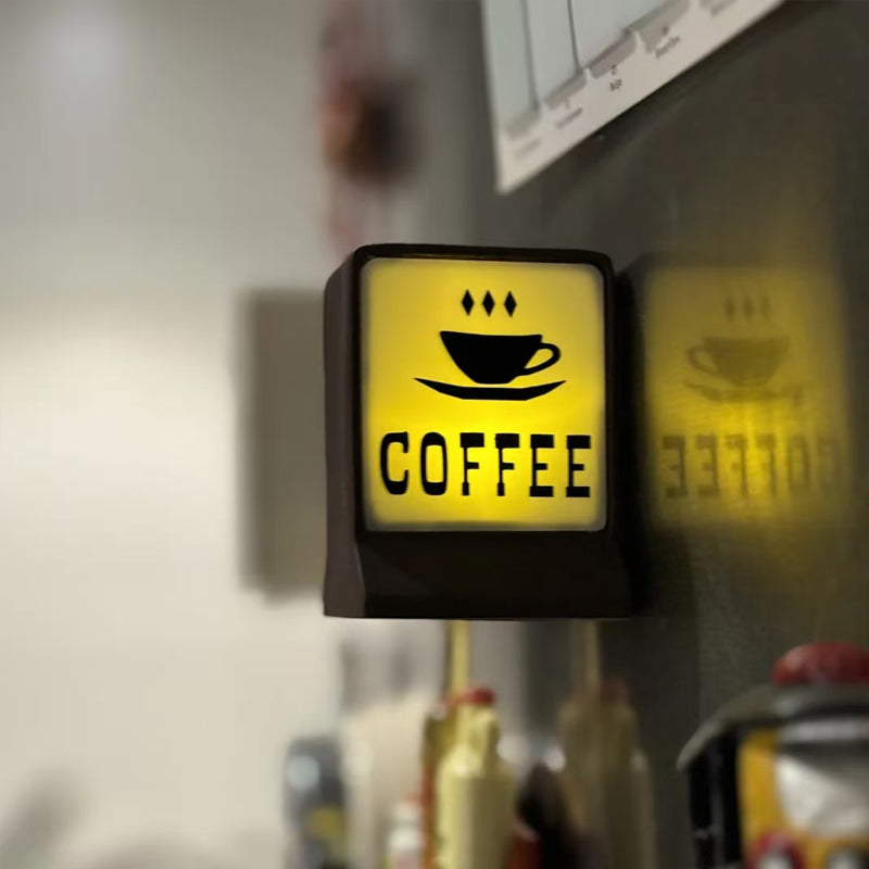 Small decorative coffee bar sign made of natural wood with stylish lettering, ideal for enhancing the ambiance of kitchens, home cafés, coffee corners, and cozy living spaces