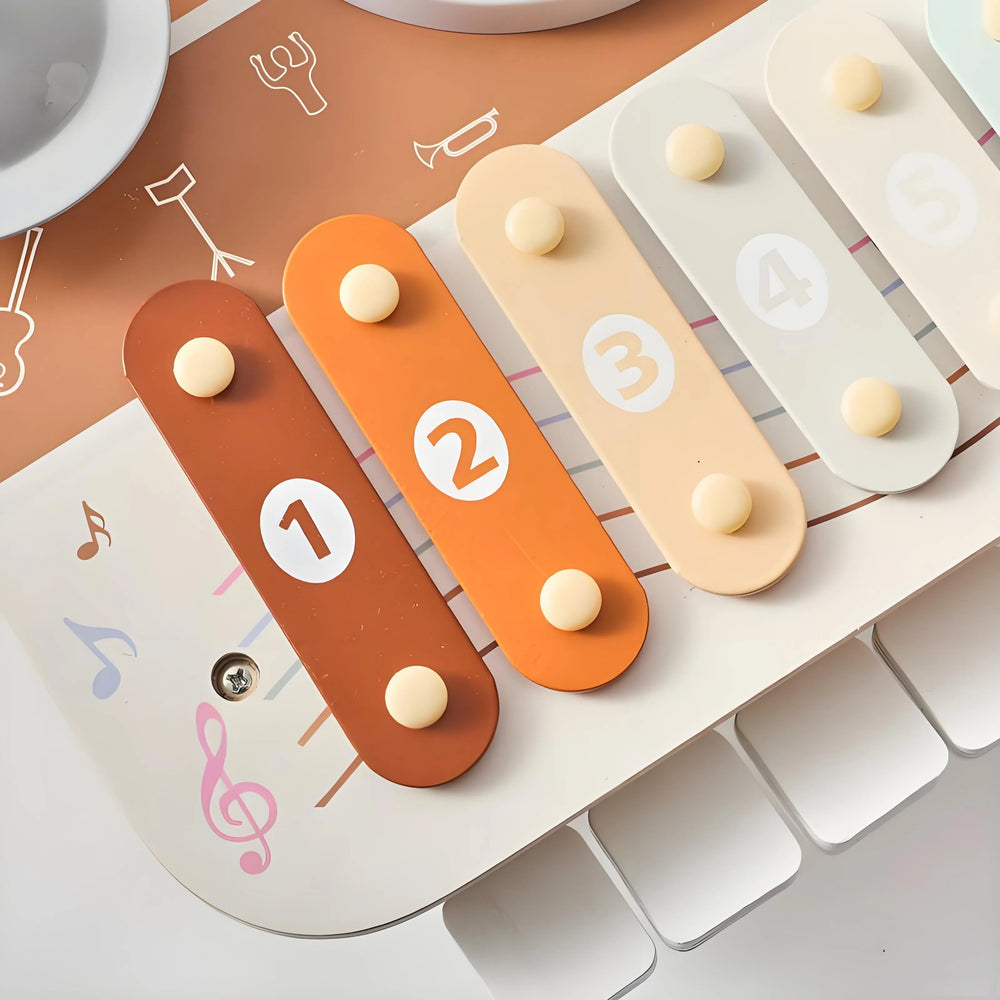 Wooden mallets and xylophone ready for musical exploration