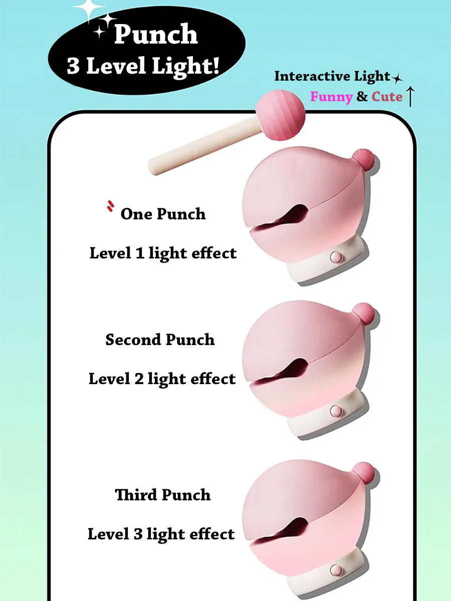 Interactive Punch Me Relaxing Light – squishy LED stress relief toy lamp for calming ambient lighting