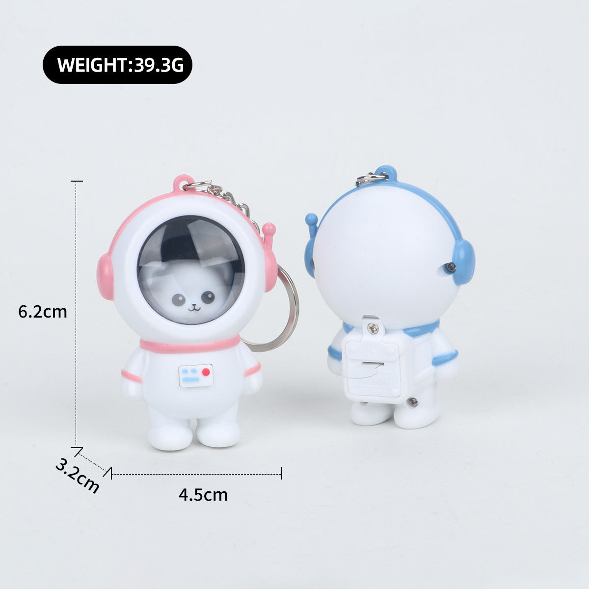Cute astronaut keychain that says “I Love You,” LED sunset-colored light, perfect for car keys or backpack accessories
