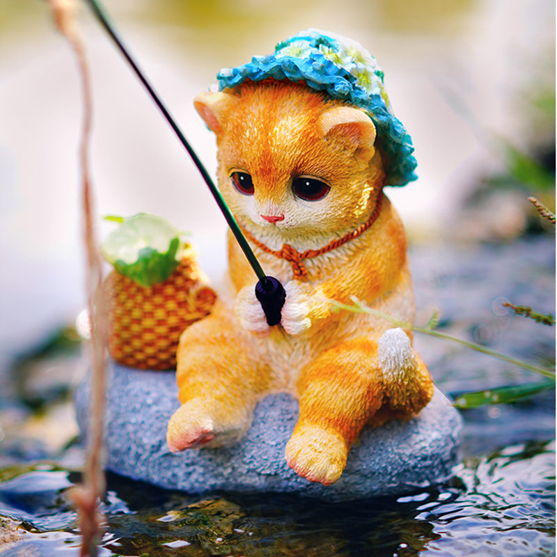 A Fishing Cat Figurine