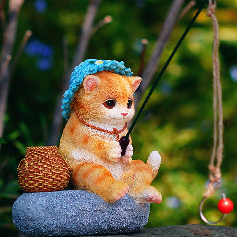 A Fishing Cat Figurine