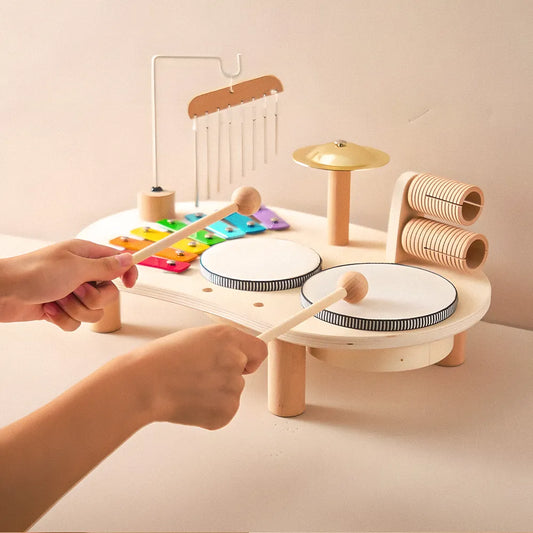 Montessori-inspired percussion toy encouraging independent learning and creativity