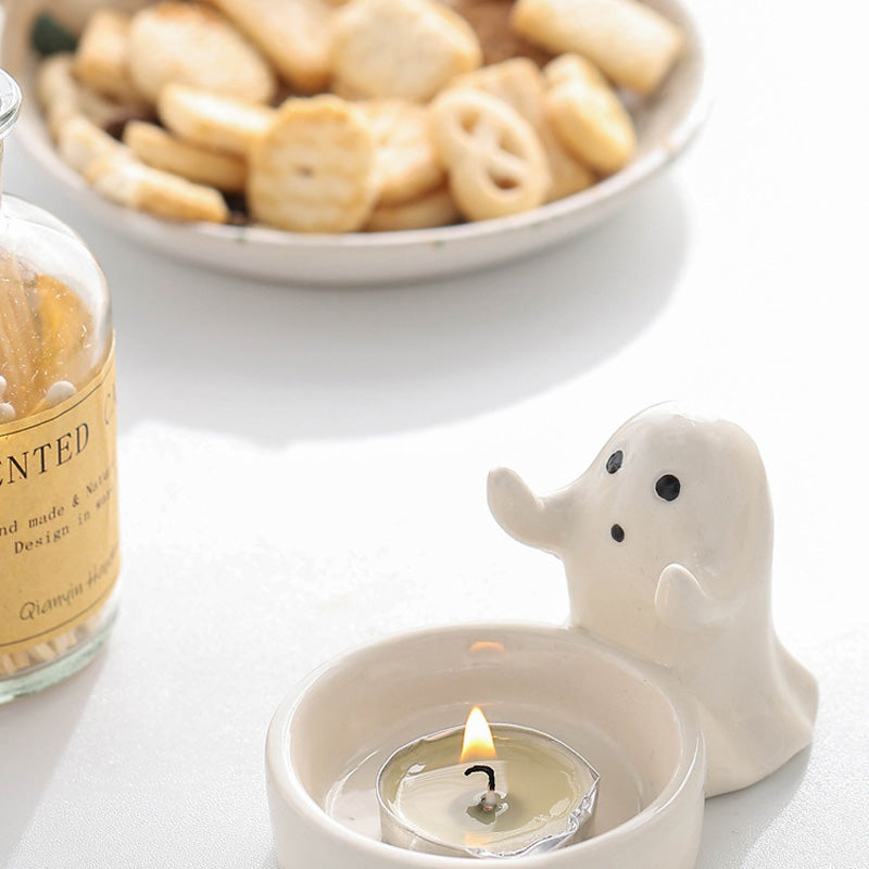 Ceramic Ghost Couple Candle Holder