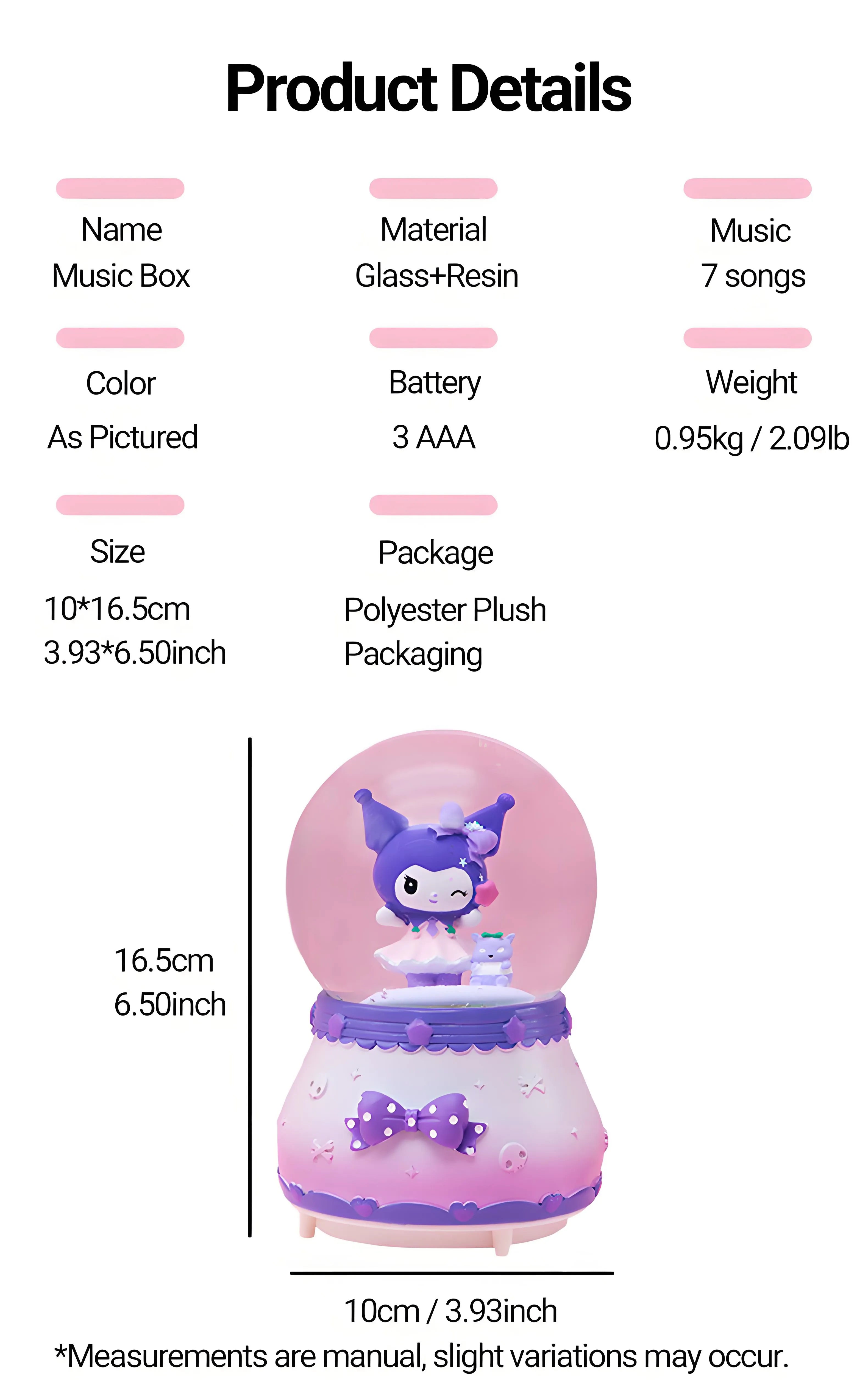 Close-up of cute rabbit figurine inside the rotating snow globe music box.