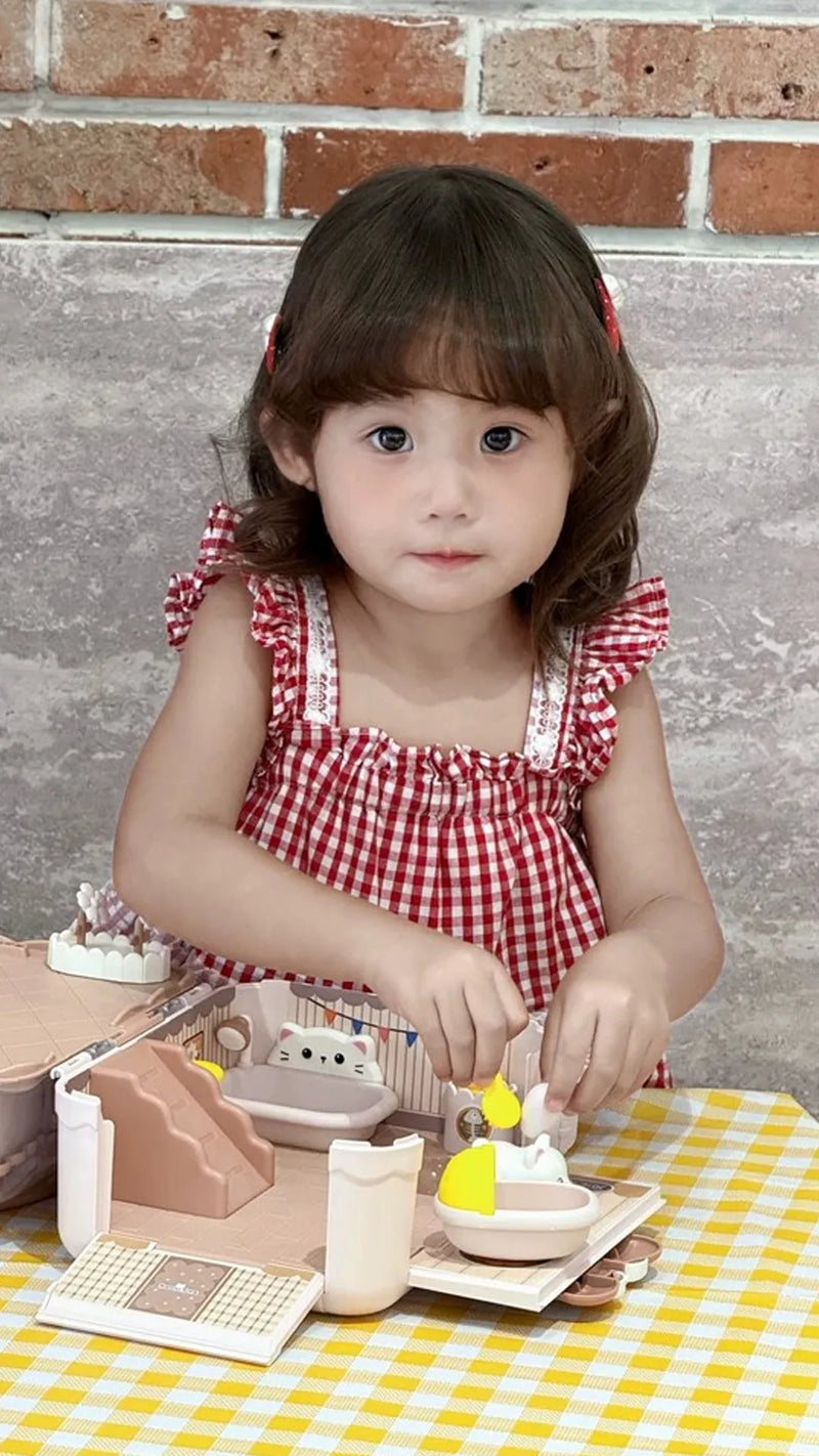 educational magnetic cat house toy set for toddlers and kids with durable abs material and safe rounded edges