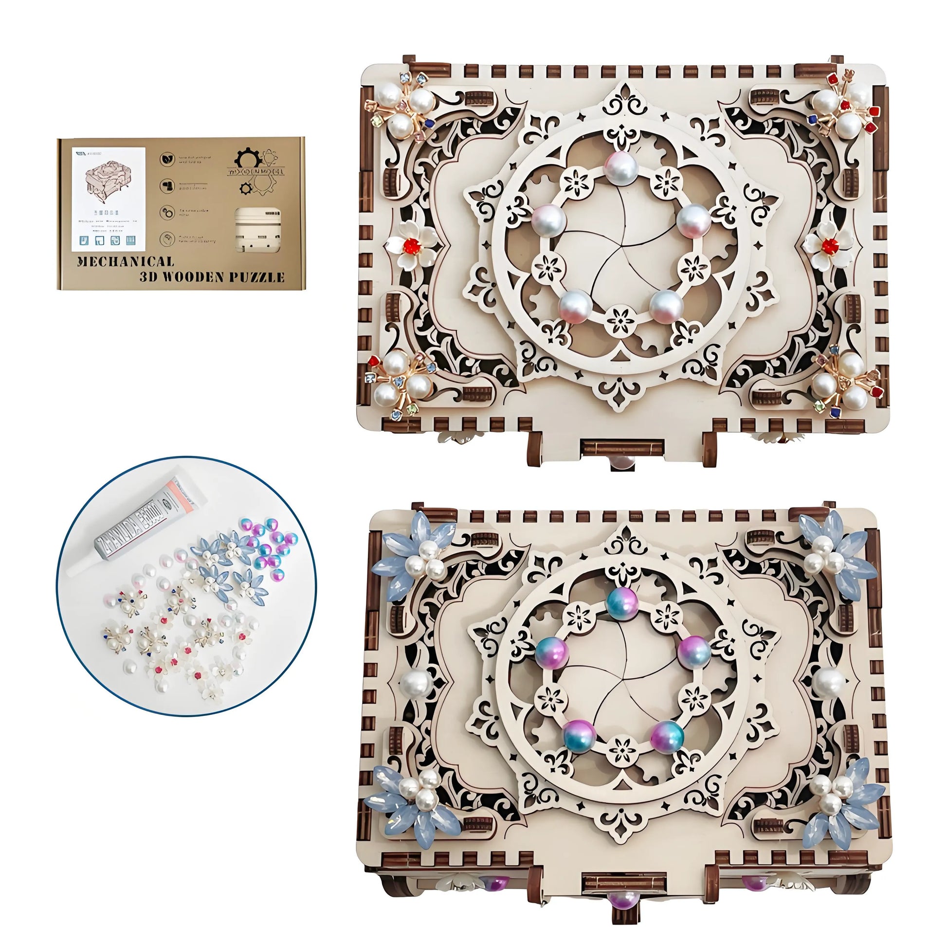 Spring-powered 18-note music movement for the DIY mechanical jewelry box, battery-free, producing charming melody when wound.