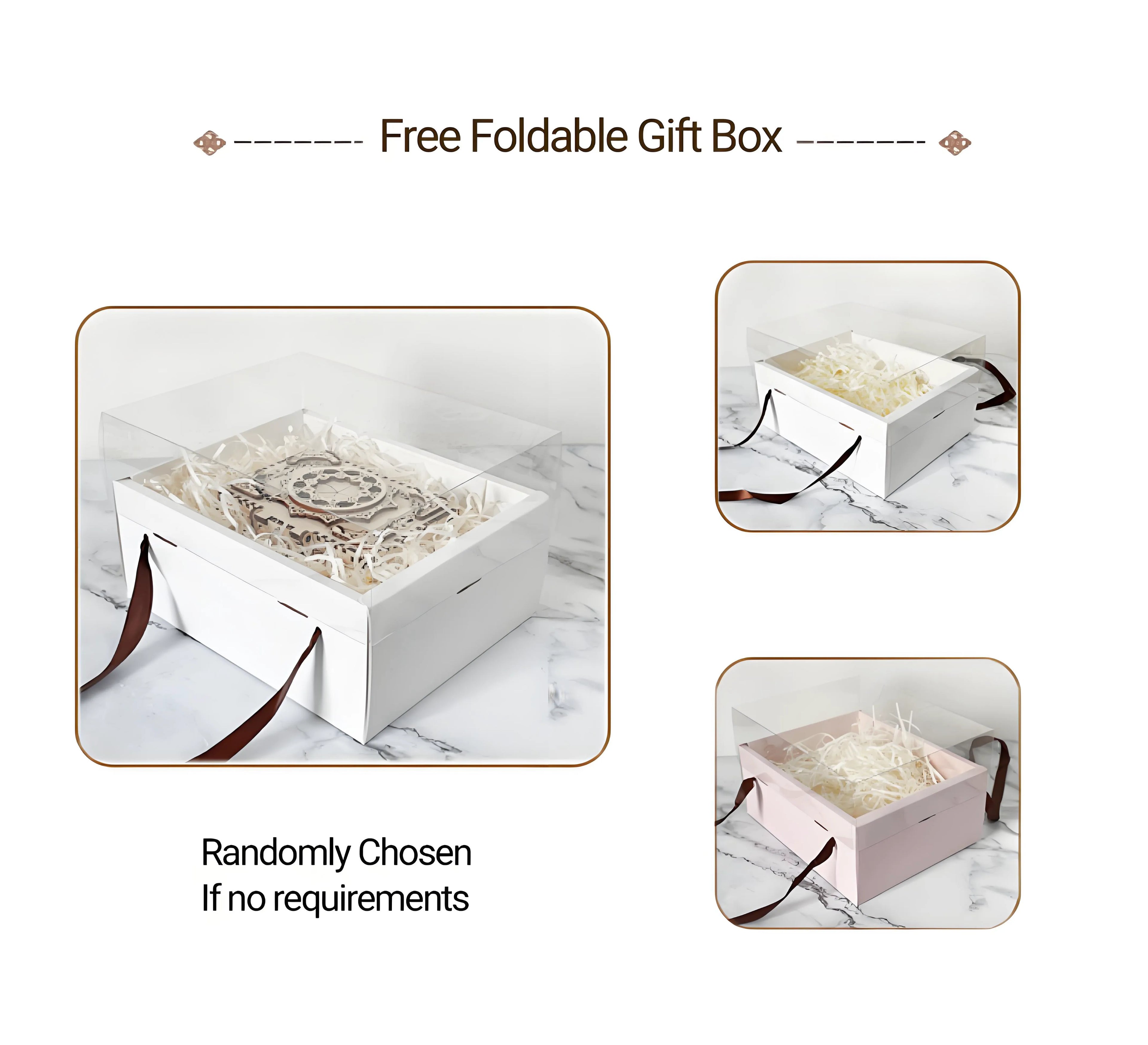 Free foldable gift box with marble design on a white background