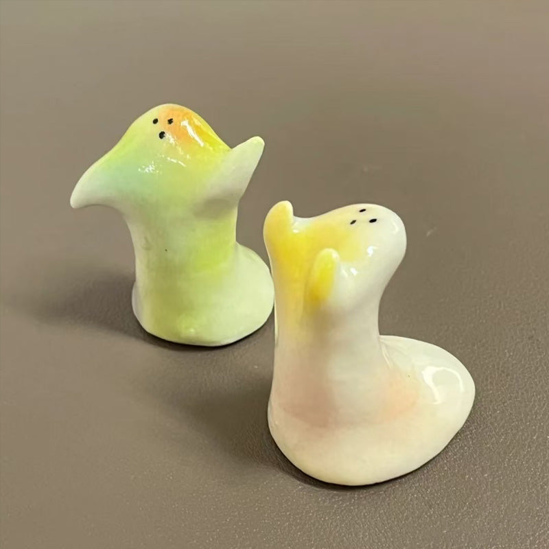 Handcrafted Ghost Figurine - Unique Pair, Randomly Selected