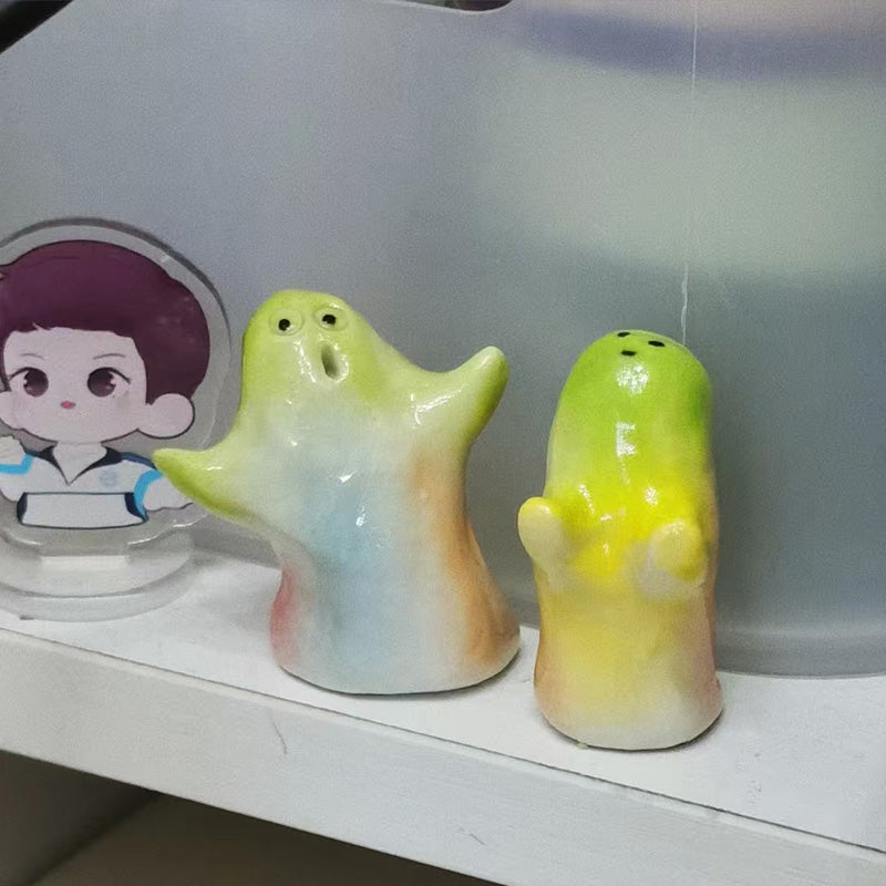 Handcrafted Ghost Figurine - Unique Pair, Randomly Selected