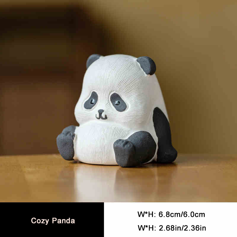 Handcrafted Purple Clay Chubby Panda