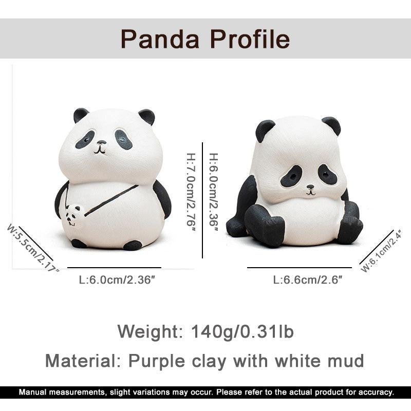 Handcrafted Purple Clay Chubby Panda