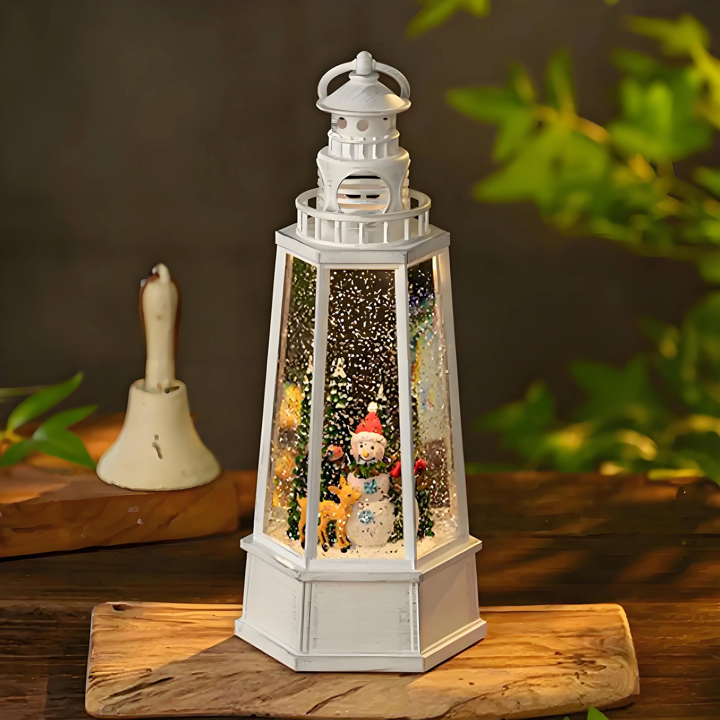 Still image capturing the "always-on" swirling glitter effect, illustrating the built-in silent motor that eliminates the need for manual shaking.