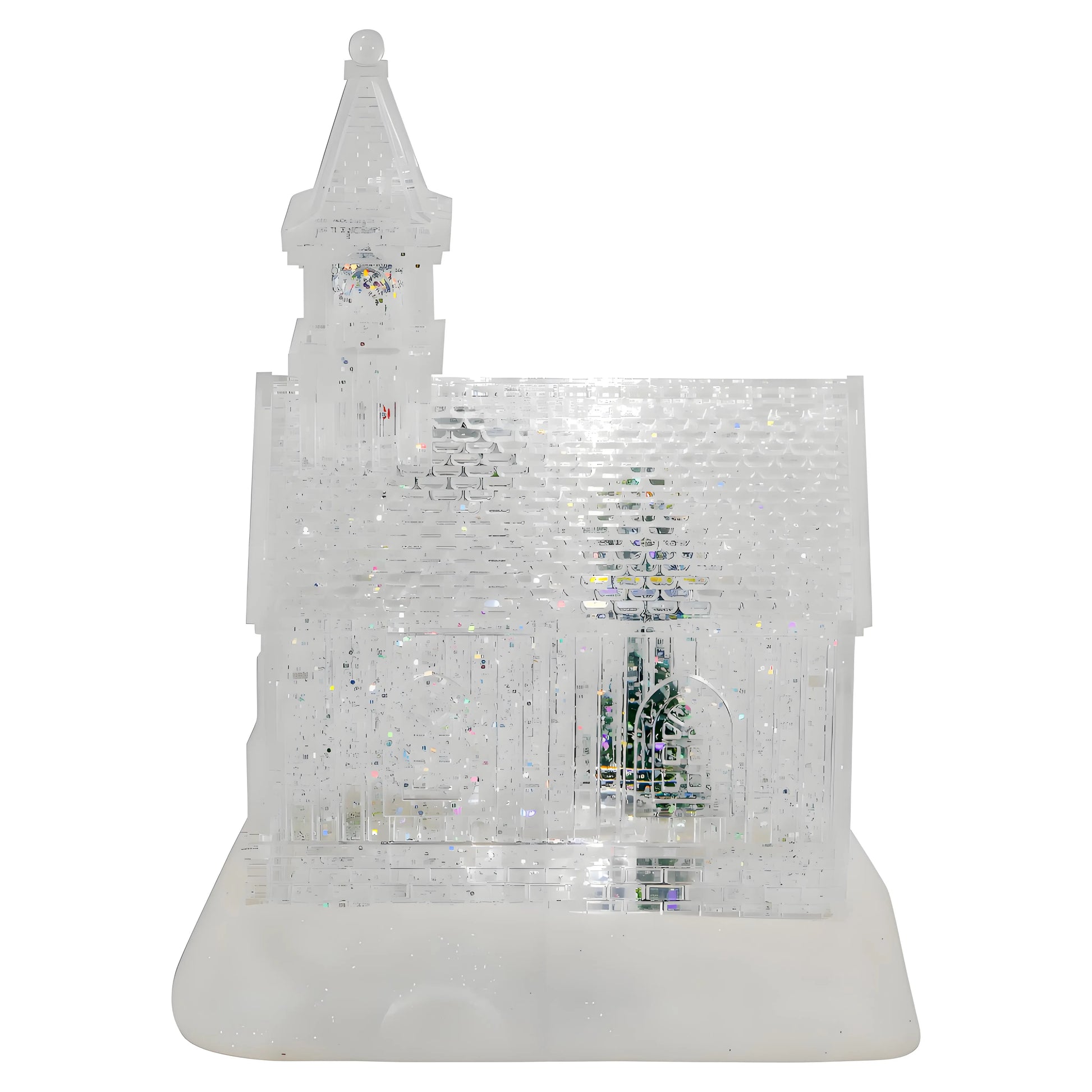 Crystal castle ornament on a white background