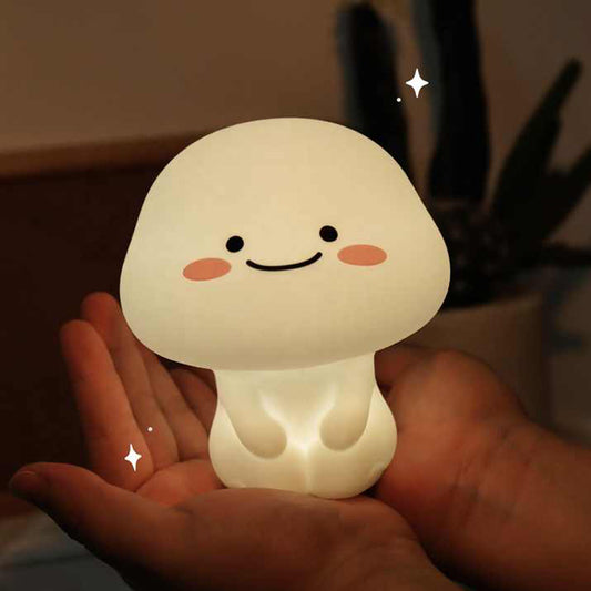 Kid-safe soft silicone night light with anti-fall design and light-off delay