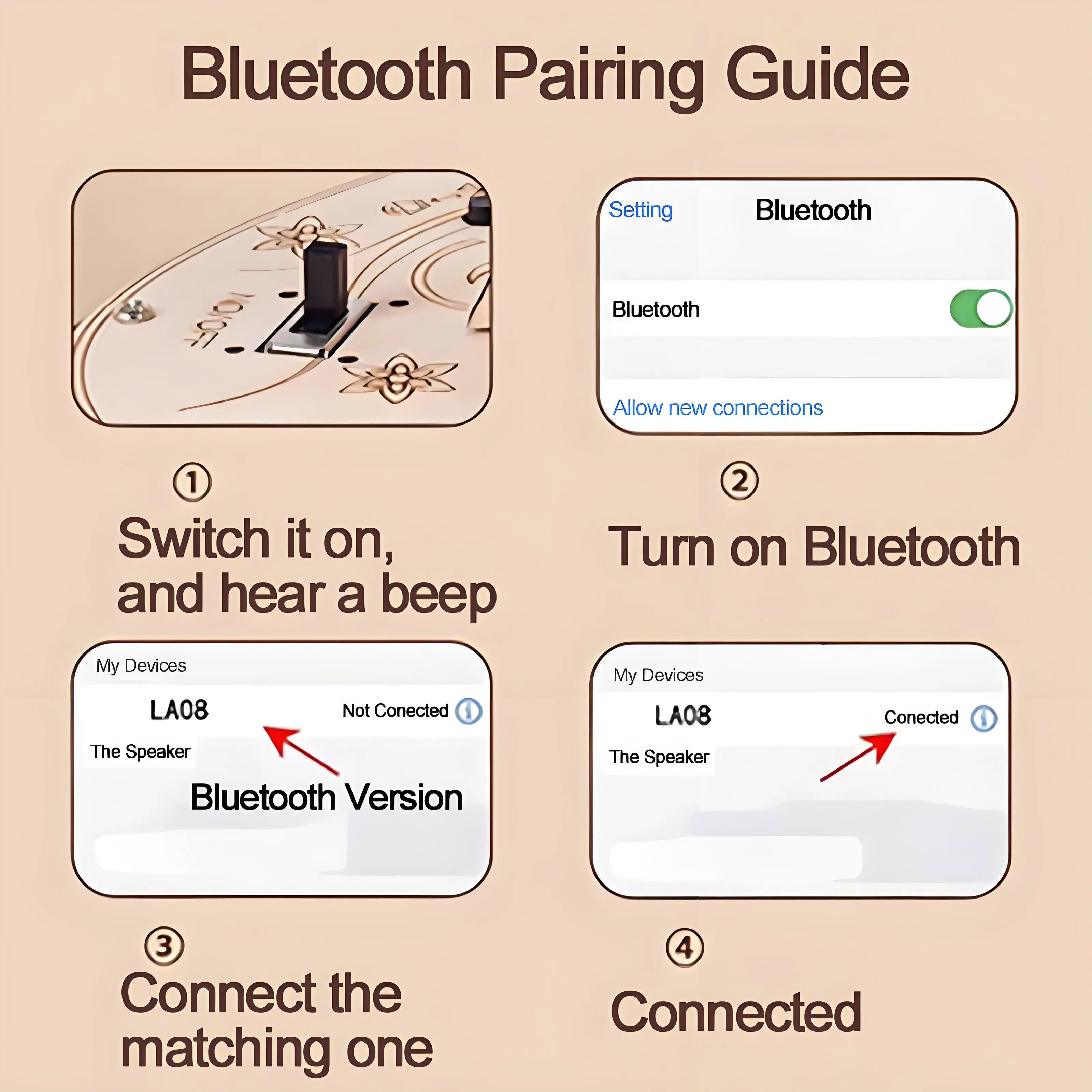 Close-up of linden wood craftsmanship and Bluetooth speaker module in DIY cello kit, highlighting fine wood texture and motor module.
