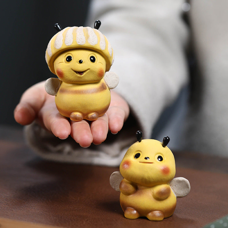 Purple Clay Ceramic Baby Bee