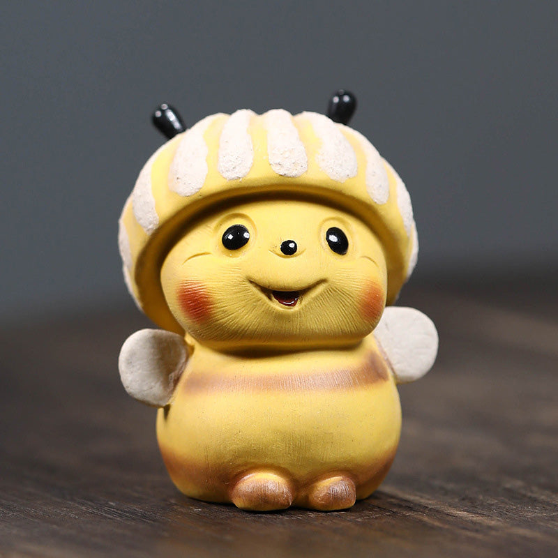 Purple Clay Ceramic Baby Bee