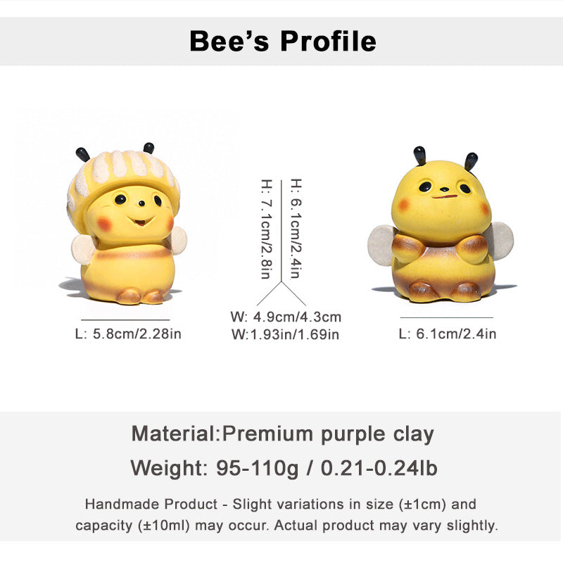 Purple Clay Ceramic Baby Bee