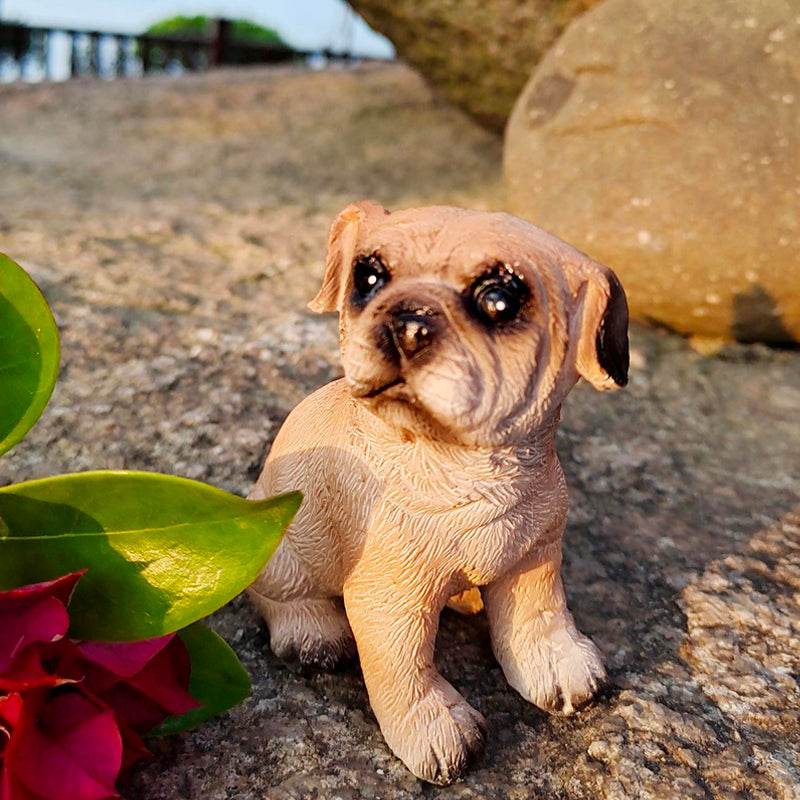 3 Resin Pug Puppies