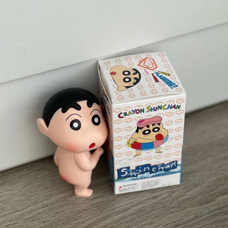 Shy Shin-Chan No Cloth Toy – Charming and amusing PVC collectible of Shin-Chan in a shy pose, perfect gag gift, novelty item, or addition to any anime merchandise collection for fans of all ages
