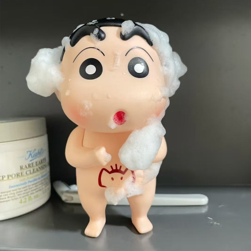 Shy Shin-Chan No Cloth Toy – Charming and amusing PVC collectible of Shin-Chan in a shy pose, perfect gag gift, novelty item, or addition to any anime merchandise collection for fans of all ages