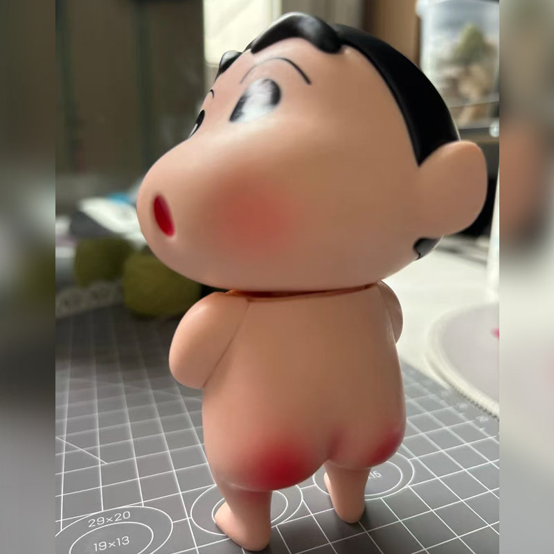 Shy Shin-Chan No Cloth Toy – Charming and amusing PVC collectible of Shin-Chan in a shy pose, perfect gag gift, novelty item, or addition to any anime merchandise collection for fans of all ages