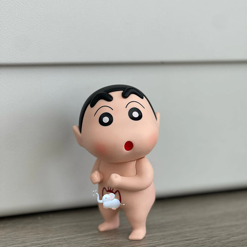 Shy Shin-Chan No Cloth Toy – Funny and quirky PVC anime figurine, collectible for Shin-Chan fans, perfect for home decoration, display, or gifting to anime enthusiasts